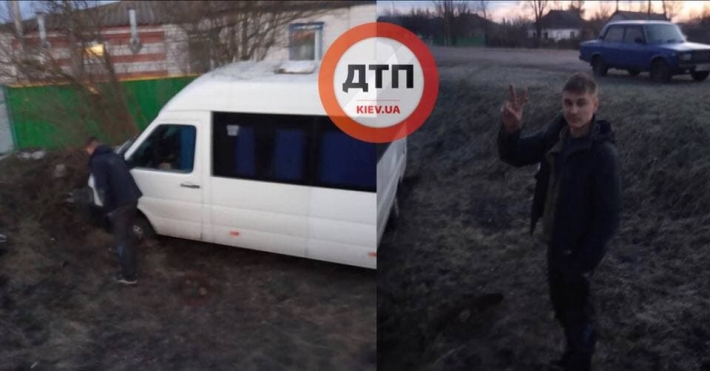 Под Киевом пьяный водитель микроавтобуса едва не снес жилой дом: фото