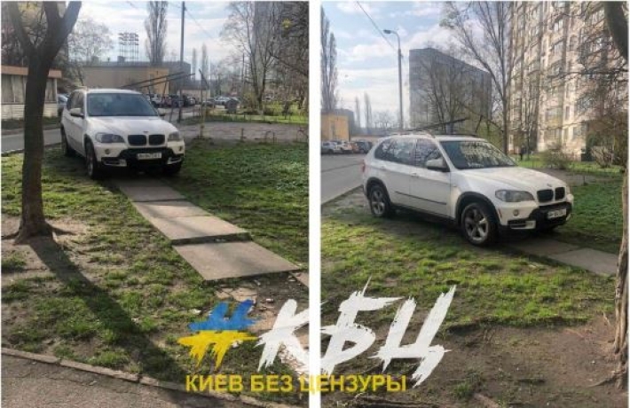 "Бережет" газон? В Киеве водитель отметился "феерической" парковкой и озадачил сеть, фото