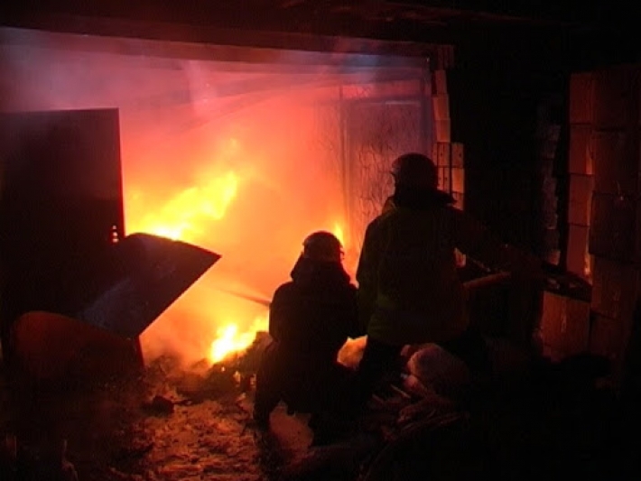 В Запорожской области спасатели тушили пожар в гараже