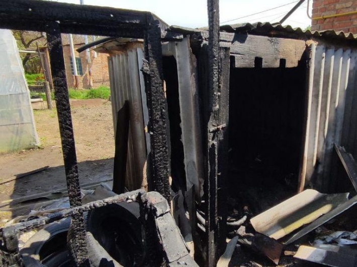 В Запорожской области тушили масштабный пожар на территории дома