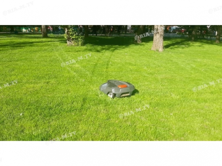 В Мелитополе в парке газоны стрижёт робот (фото, видео)