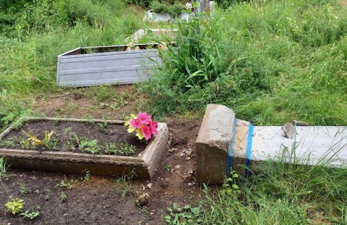 В Запорожской области вандал изувечил десятки могил (фото)