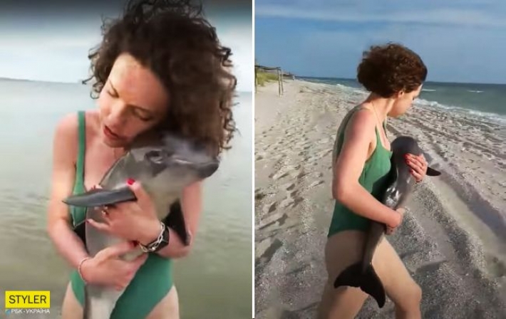 Под Николаевом отдыхающие спасли дельфиненка: милое видео