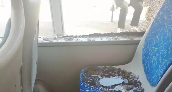 ​В России пьяные родители с детьми устроили дебош в автобусе - выбирались через выбитое окно: фото