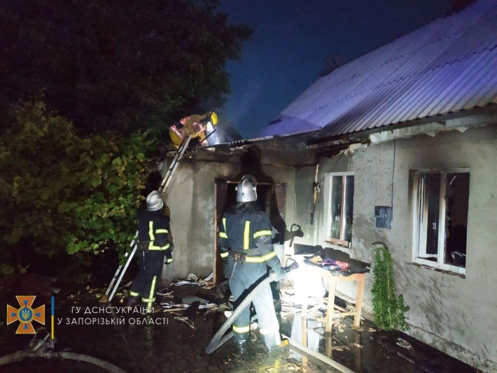 В Мелитополе во время пожара спасли мужчину (фото)
