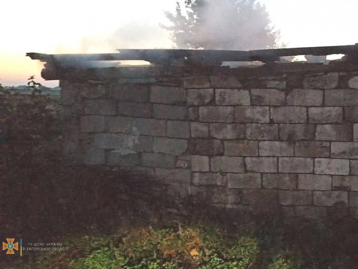 Под Мелитополем горело частное подворье (фото)