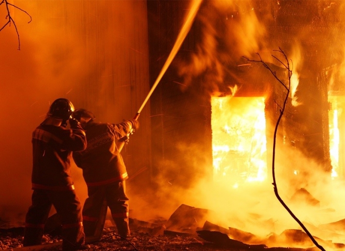 В Запорожской области восемь спасателей тушили горящий дом (фото)