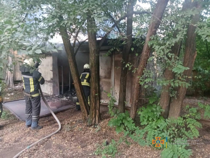 В Запорожье тушили масштабный пожар в гараже (фото)