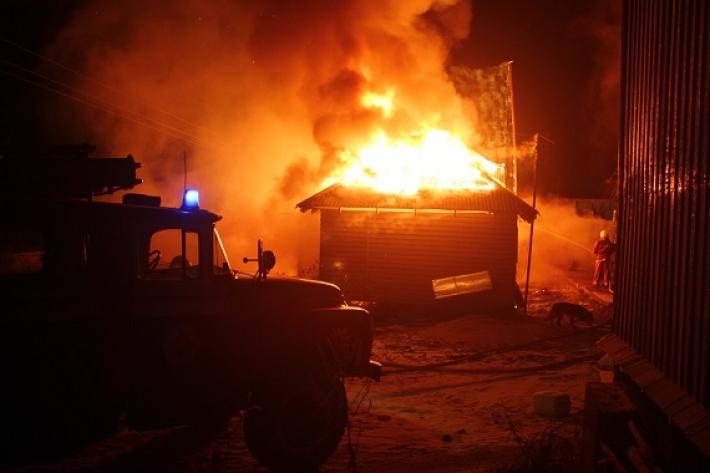 В Запорожской области восемь спасателей тушили масштабный пожар в доме