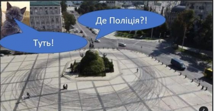 Больше за руль не посажу: забавные фотожабы на скандальный дрифт на Софийской площади в Киеве