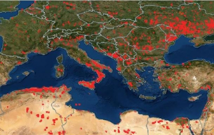 NASA опубликовало карту пожаров Земли