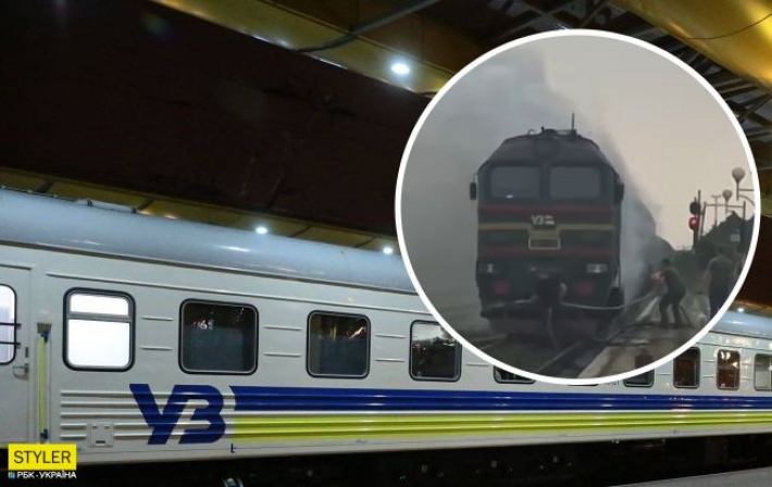 Под Ровно прямо на ходу загорелся поезд: первые кадры с места ЧП (видео)
