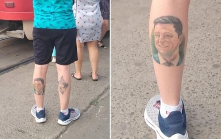 Украинец сделал на ноге татуировку с портретом Зеленского
