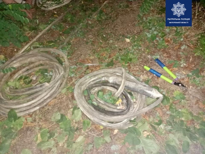 В Запорожье патрульные на горячем задержали воров кабеля Укртелекома