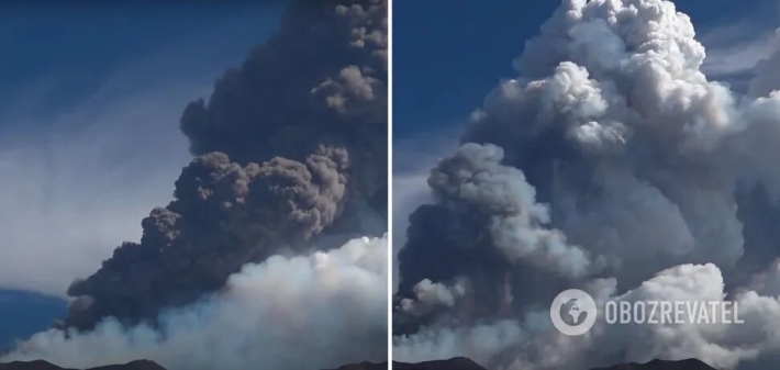 На Сицилии вулкан Этна выбросил 9-километровый столб пепла (Видео)