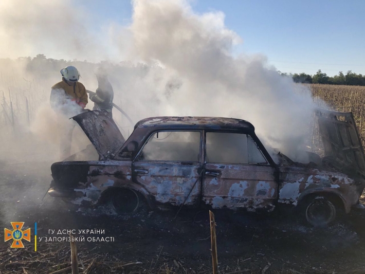В Запорожской области пожарные ликвидировали возгорание 3 автомобилей