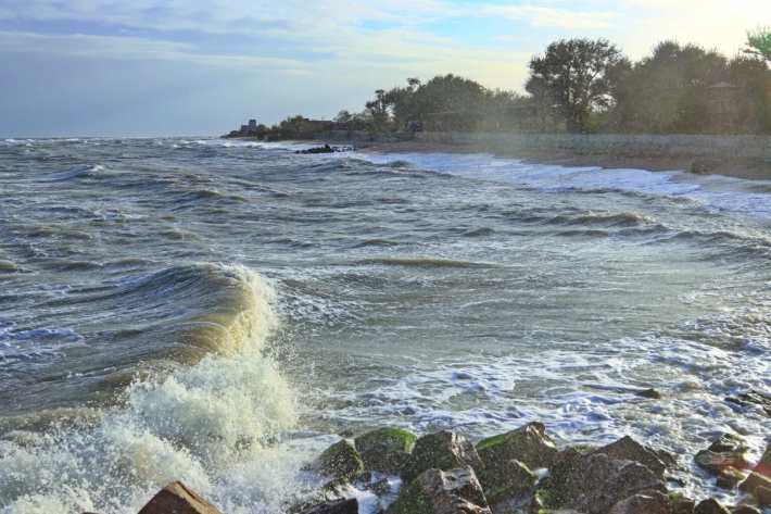 В Бердянском заливе исчезло море (фоторепортаж)