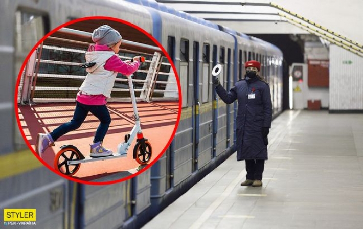 В Киеве детский самокат остановил работу метро: пассажиры были заперты в вагонах (видео)