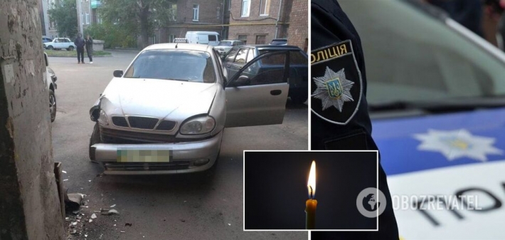 В Харькове водитель такси умер за рулем: машина врезалась в здание (Фото)