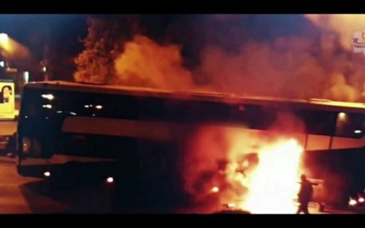 В Польше во время движения загорелся автобус с украинцами