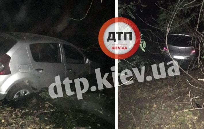 В Киеве авто слетело в канал, водитель сбежал