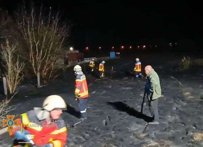 В Запорожье 22 спасателя тушили масштабный пожар на Хортице (фото)