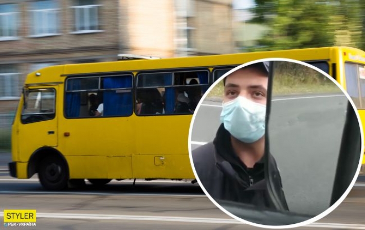 В Украине маршрутчик не впустил в салон полицейских, которые хотели проверить COVID-сертификаты (видео)