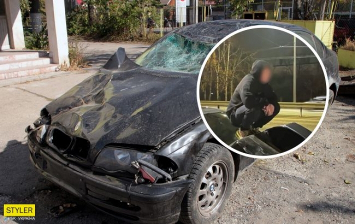 Играли в шашки: в Киеве парень снял на видео, как он врезался в авто на огромной скорости