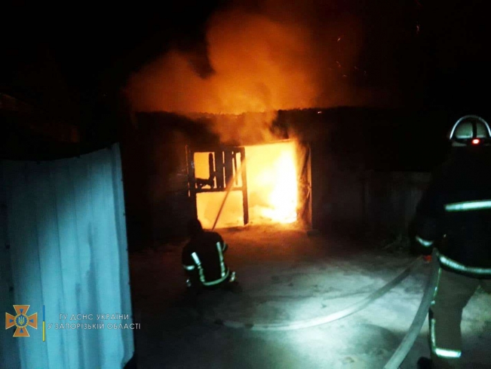 В Запорожской области тушили масштабный пожар в гараже (фото)