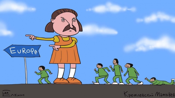 Лукашенко попал на меткую карикатуру с "Игрой в кальмара" из-за мигрантов