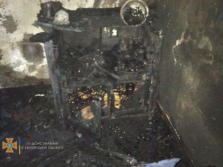 В Запорожской области тушили масштабный пожар в жилом доме