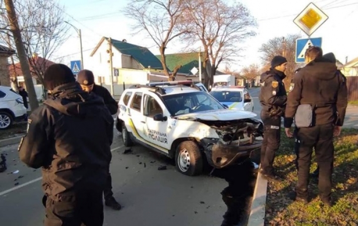 В Измаиле авто полиции попало в ДТП (фото, видео)