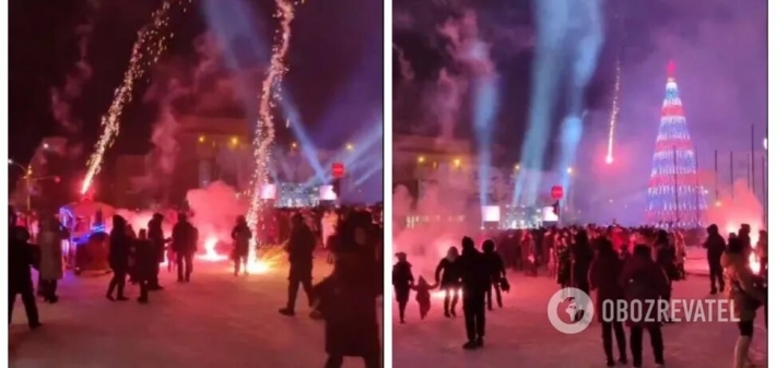 В Луганске оккупанты запустили праздничный салют: снаряды упали прямо в толпу людей (Видео 18+)