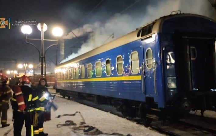 Во Львове горел поезд Киев-Ужгород