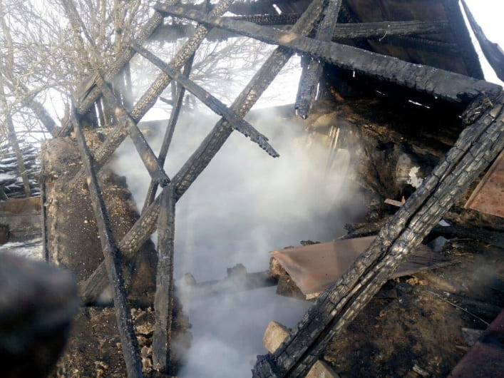 В Запорожской области тушили пожар на территории частного дома