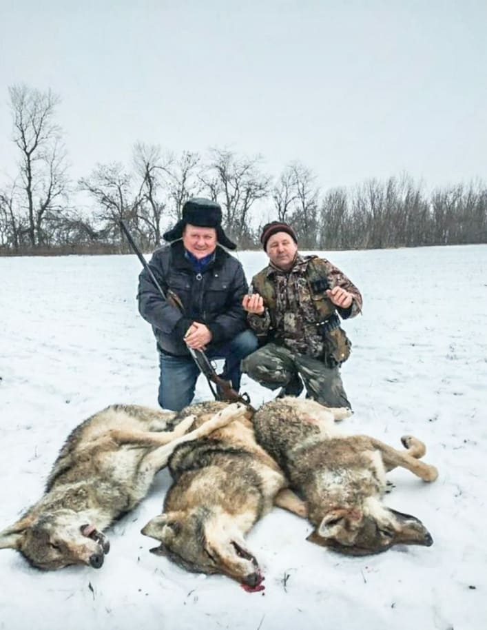 В Запорожской области охотники расправились со стаей волков