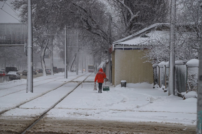 Одессу снова засыпало снегом: город парализован 