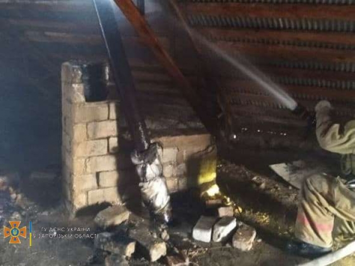 В Запорожской области из-за печного отопления горел частный дом (фото)