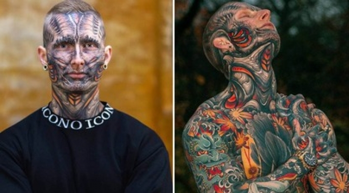 Мужчина покрыл 95% своего тела татуировками - на это ушло 260 часов