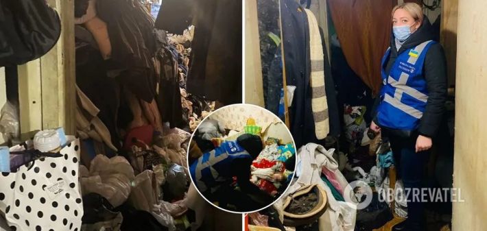 Малыши жили в забитой мусором квартире: в Киеве соцработники изъяли трех детей из-за антисанитарии (Фото)