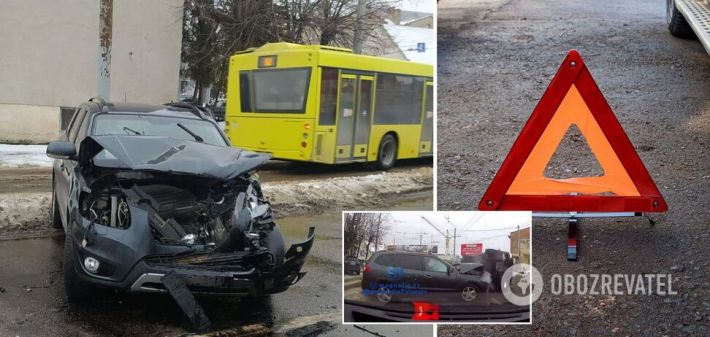 Во Львове микроавтобус с пассажирами протаранил три авто: много пострадавших (Видео)