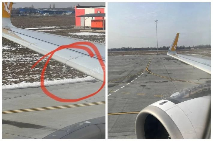 В шаге от катастрофы: в Одессе пассажир заметил лишнюю деталь под крылом самолета