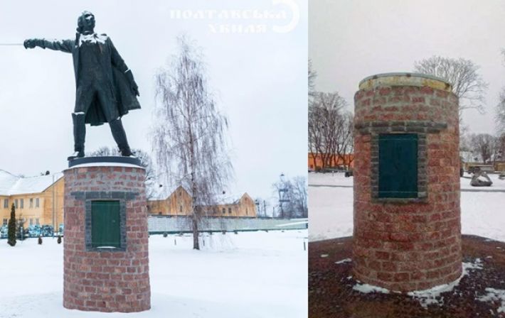 В Полтаве демонтировали памятник Суворову (видео)
