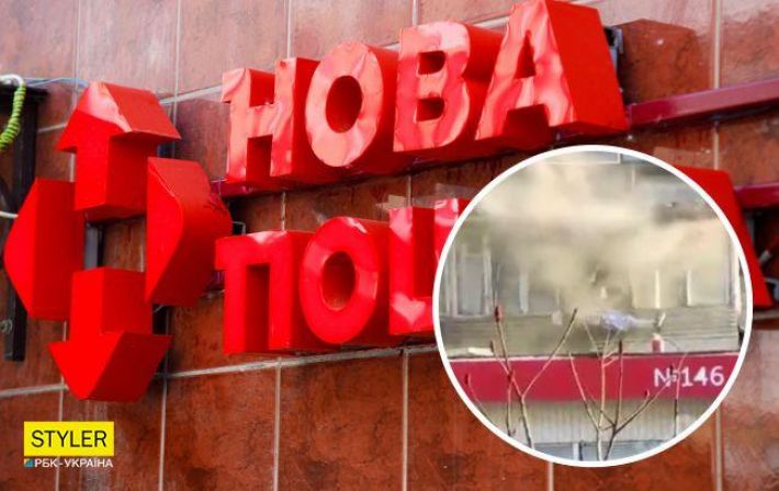 В Киеве сотрудник Новой почты бросился в горящую квартиру, чтобы спасти женщину (видео)