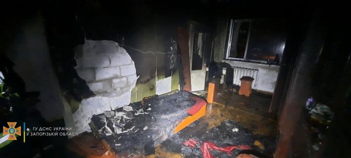 В Запорожье при пожаре в многоэтажке спасли пять человек (фото)