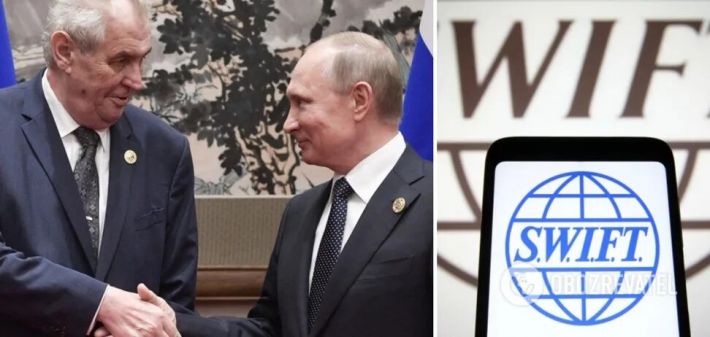 Президент Чехии, которого называют "другом Путина", призвал отключить Россию от SWIFT