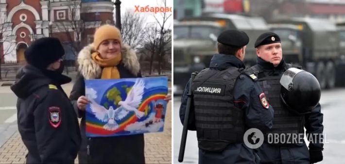 "Это агония власти": в России задержали женщину с детским рисунком, на котором изображен голубь мира. Видео