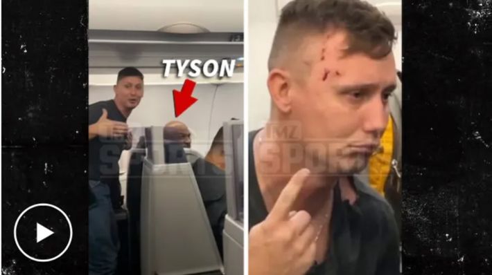 Пьяный пассажир напал в самолете на легендарного Майка Тайсона и получил ответ (Видео)