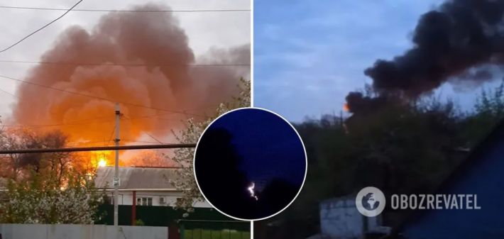 В оккупированном Донецке загорелась нефтебаза, в небо поднялся столб черного дыма. Фото и видео