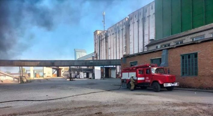 В Запорожской области из-за вражеских обстрелов загорелся склад с семенами подсолнечника (фото)